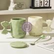 ماگ پینترستی پاپیونی، ماگ سرامیکی فانتزی پاپیونی حجم 450 میلی لیتر کد 64159002 ceramic mug with bow 450 ml breakfast mug for couple of coffee macaron coffee mug dishwasher and microwave safe suitable for coffee latte macchiato