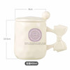 ماگ پینترستی پاپیونی، ماگ سرامیکی فانتزی پاپیونی حجم 450 میلی لیتر کد 64159002 ceramic mug with bow 450 ml breakfast mug for couple of coffee macaron coffee mug dishwasher and microwave safe suitable for coffee latte macchiato
