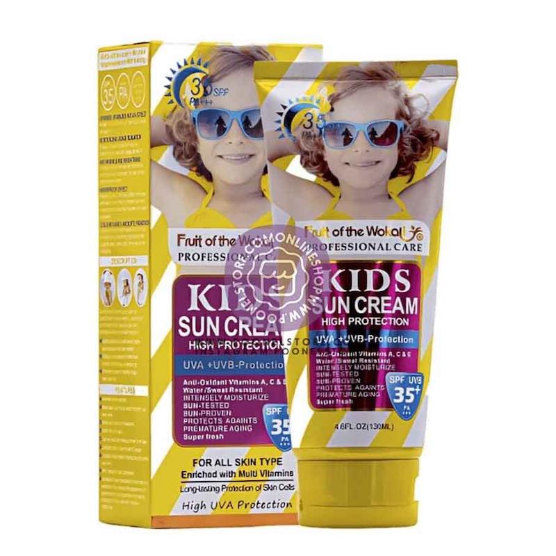 کرم ضدآفتاب میوه ای ویتامینه کودک ووکالی حجم 130 میلی لیتر کد 72638221 kids sun cream high protection fruit of the wokali professional care