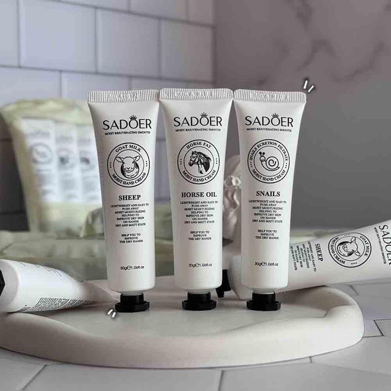 پکیج 5 عددی کرم مرطوب کننده دست سادور اورجینال مناسب خانم ها و آقایان کد 65230320 hand cream moisturizing hydrating hand cream for dry cracked Hands plant fragrance hand lotion stocking stuffers gift set 5pack mini hand care cream travel size for men and women