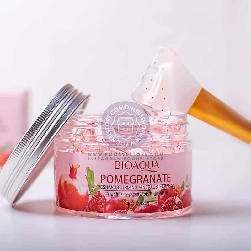 ماسک اوکاویب، ماسک صورت شب ضد پیری حاوی انار 120 میلی لیتر نسخه اورجینال به همراه ماسک میوه ای صورت OrGinal Red PomeGranate SleepinG Mask 120 ml Poonel Store Online ShoppinG Platform