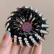 کلیپس مو جنریک فولدینگ نگین دار، کلیپس مو تاشو نگین دار وارداتی کد 66252360 Generic ponytail hairpin curling iron rhinestone bird's nest hairpin ball hair clutcher expandable ponytail holder bird's nest shaped hair clips claw clamp for girls and women