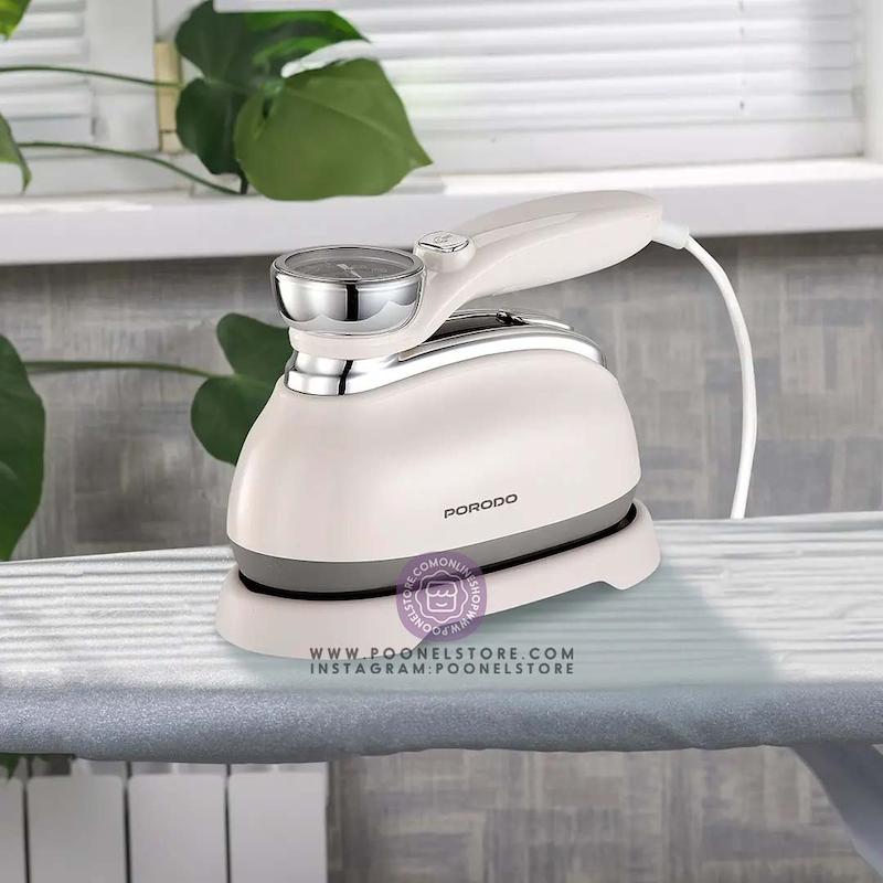 اتو بخار پرتابل پرودو قابلیت چرخش کد 80250698 porodo retro 1200W thermometer steam & heat iron 160 mL with rotating handle & glass tank