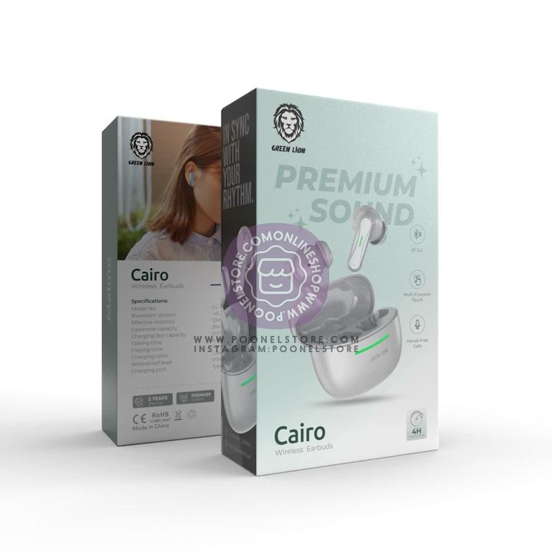 هندزفری وایرلس گرین لاین مدل کایرو، هدفون بلوتوثی کایرو گرین لاین کد 70588771 green lion cairo wireless earbuds hands free calls poonelstore.com