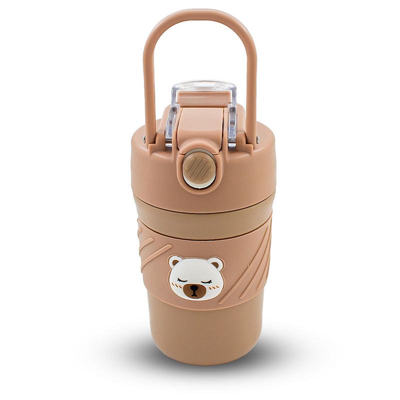 تراولماگ تامبلر استیل مدل خرسی، آیرون تراول ماگ تامبلر حجم 450 میلی لیتر کد 33302454 tumbler with lid 450ml travel coffee mug double wall vacuum stainless steel thermal metal cup insulated water bottle