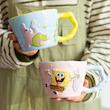 ماگ پینترستی باب اسفنجی و پاتریک، ماگ سرامیکی فانتزی باب اسفنجی حجم 500 میلی لیتر Spongebob Squarepants Patrick Star Mug Cartoon Anime Characters Kawaii Ceramic Cups Student Dormitory Office Cups Ornaments Gift