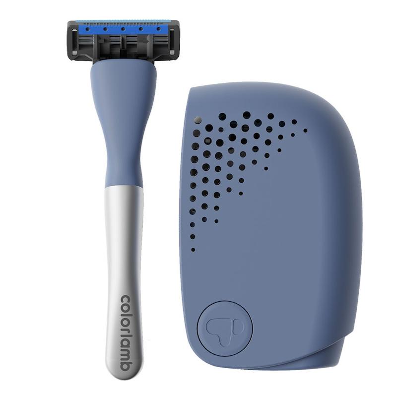 تیغ اصلاح کالرلمب پرتابل، شیور دستی مردانه کالرلمب قابل حمل دارای کیس نگهدارنده Colorlamb Portable Manual Men Razor Set Metal Handle Poonel Store
