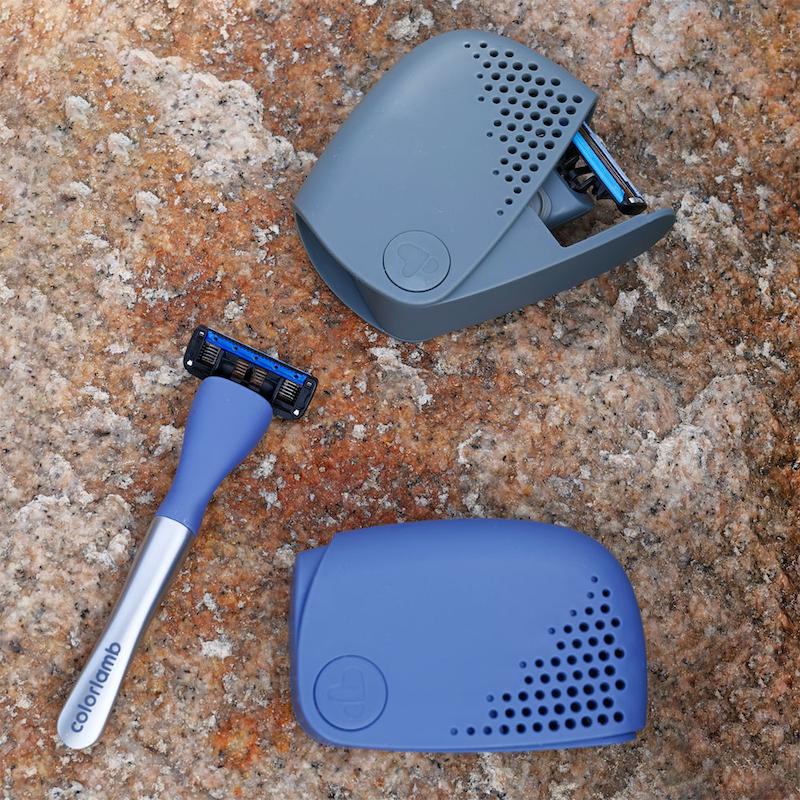 تیغ اصلاح کالرلمب پرتابل، شیور دستی مردانه کالرلمب قابل حمل دارای کیس نگهدارنده Colorlamb Portable Manual Men Razor Set Metal Handle Poonel Store
