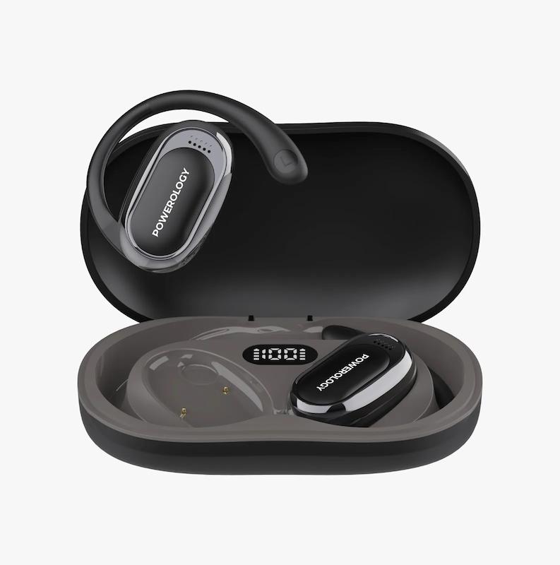 هندزفری وایرلس پاورولوژی، هدفون بلوتوثی پاورولوژی نسخه اورجینال Powerology Oura Open Ear Wireless Earbuds Hands Free Calls Poonel Store