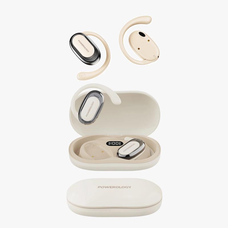 هندزفری وایرلس پاورولوژی، هدفون بلوتوثی پاورولوژی نسخه اورجینال Powerology Oura Open Ear Wireless Earbuds Hands Free Calls Poonel Store