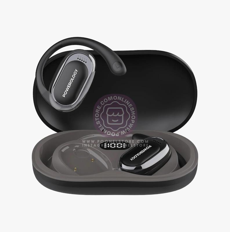 هندزفری وایرلس پاورولوژی، هدفون بلوتوثی پاورولوژی نسخه اورجینال Powerology Oura Open Ear Wireless Earbuds Hands Free Calls Poonel Store
