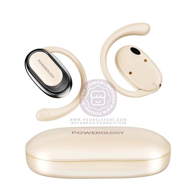 هندزفری وایرلس پاورولوژی، هدفون بلوتوثی پاورولوژی نسخه اورجینال Powerology Oura Open Ear Wireless Earbuds Hands Free Calls Poonel Store