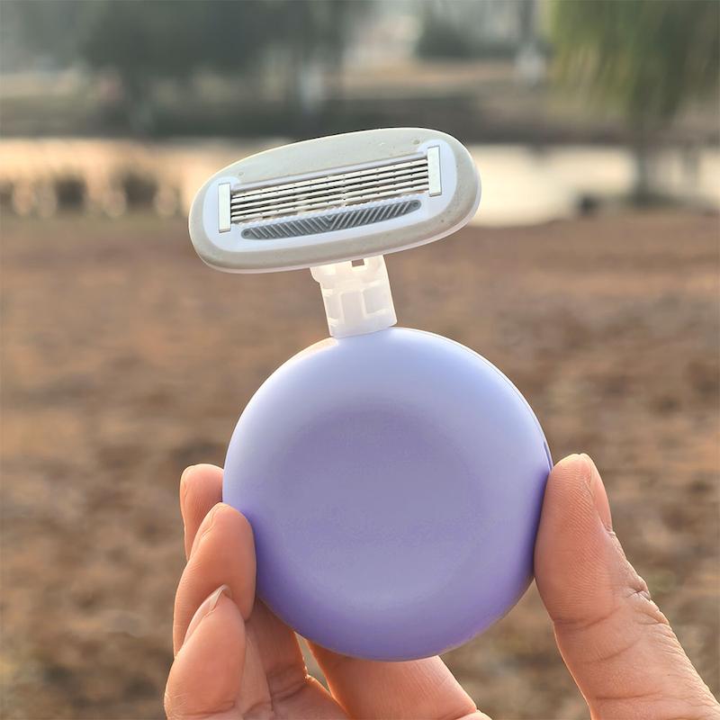 تیغ اصلاح کالرلمب پرتابل، شیور دستی کالرلمب قابل حمل دارای کیس نگهدارنده مناسب خانم ها Colorlamb Portable 0.4 Manual Women Razor Set Metal Handle Poonel Store