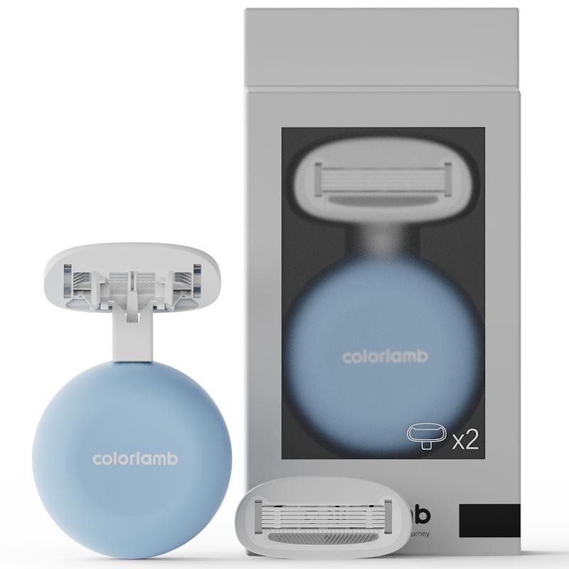 تیغ اصلاح کالرلمب پرتابل، شیور دستی کالرلمب قابل حمل دارای کیس نگهدارنده مناسب خانم ها Colorlamb Portable 0.4 Manual Women Razor Set Metal Handle Poonel Store