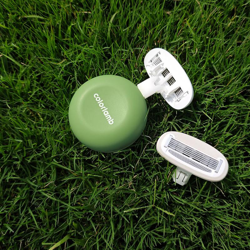 تیغ اصلاح کالرلمب پرتابل، شیور دستی کالرلمب قابل حمل دارای کیس نگهدارنده مناسب خانم ها Colorlamb Portable 0.4 Manual Women Razor Set Metal Handle Poonel Store