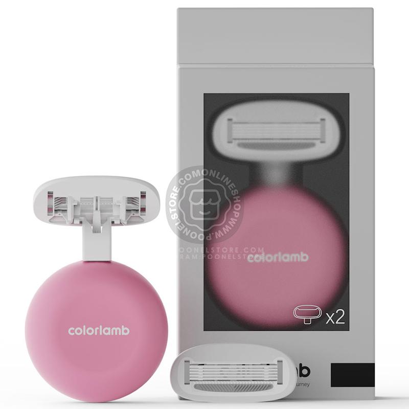 تیغ اصلاح کالرلمب پرتابل، شیور دستی کالرلمب قابل حمل دارای کیس نگهدارنده مناسب خانم ها Colorlamb Portable 0.4 Manual Women Razor Set Metal Handle Poonel Store