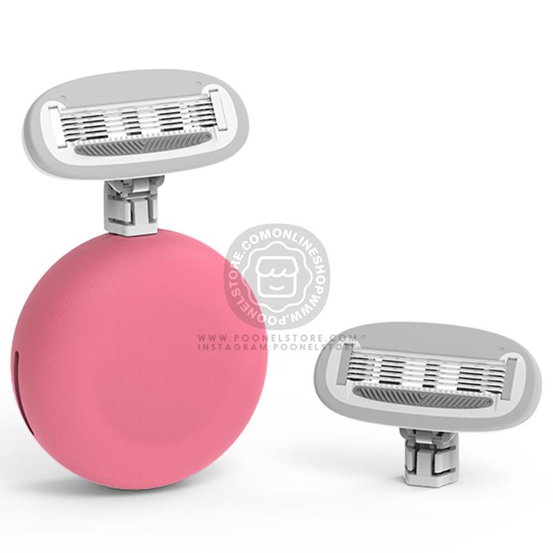 تیغ اصلاح کالرلمب پرتابل، شیور دستی کالرلمب قابل حمل دارای کیس نگهدارنده مناسب خانم ها Colorlamb Portable 0.4 Manual Women Razor Set Metal Handle Poonel Store