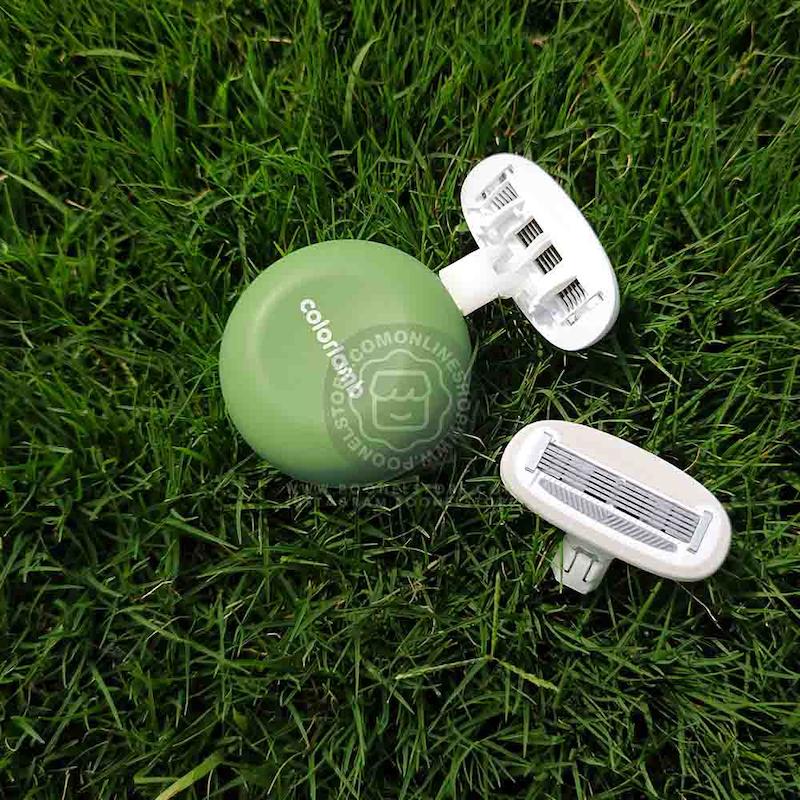 تیغ اصلاح کالرلمب پرتابل، شیور دستی کالرلمب قابل حمل دارای کیس نگهدارنده مناسب خانم ها Colorlamb Portable 0.4 Manual Women Razor Set Metal Handle Poonel Store