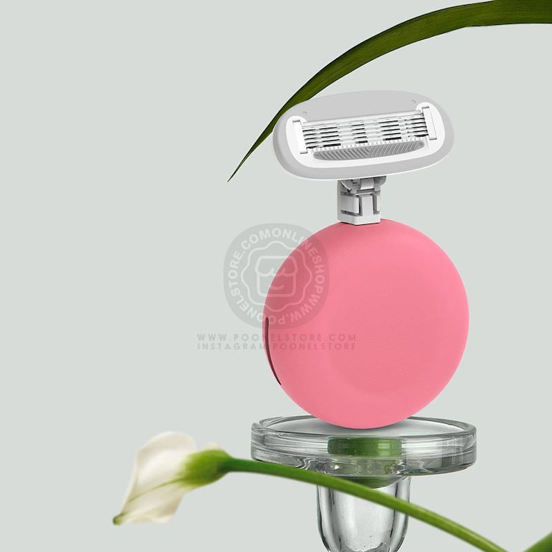 تیغ اصلاح کالرلمب پرتابل، شیور دستی کالرلمب قابل حمل دارای کیس نگهدارنده مناسب خانم ها Colorlamb Portable 0.4 Manual Women Razor Set Metal Handle Poonel Store