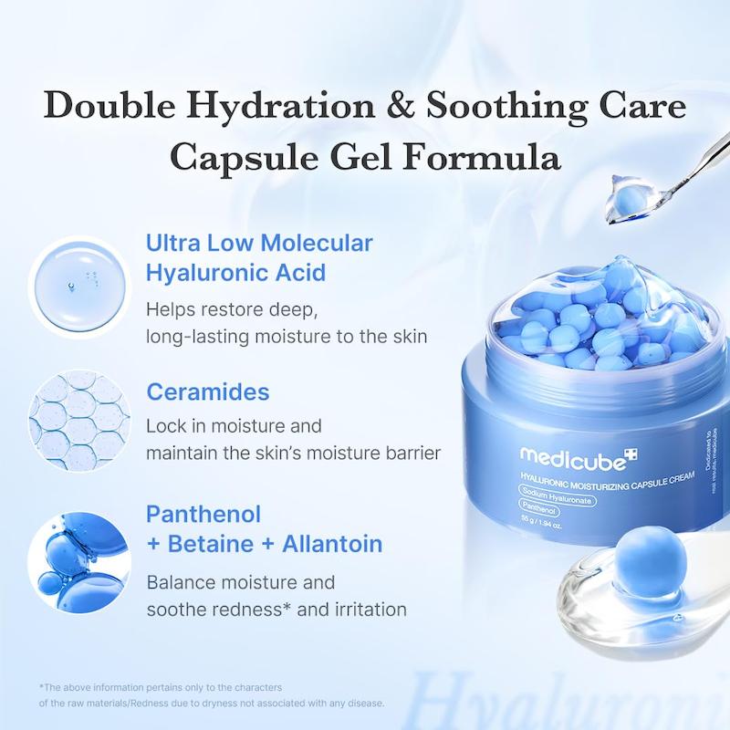 کرم کپسولی آبرسان هیالورونیک اسید مدی کیوب نسخه اورجینال Medicube Hyaluronic Moisturizing Capsule Cream 55g