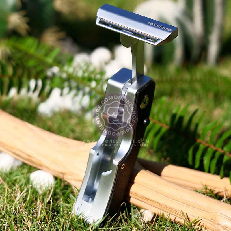 تیغ اصلاح پرمیوم کالرلمب پرتابل مدل Ruhn، شیور دستی کالرلمب قابل حمل مدل Ruhn مناسب آقایان Colorlamb Premium Ruhn Manual men Razor Set Metal Handle Poonel Store
