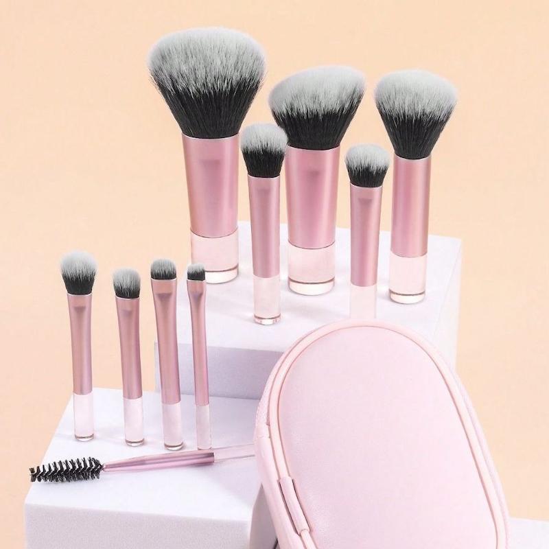 براش میکاپ کیفی، براش کیفی آرایشی نسخه وارداتی و اورجینال Cute Beauty Bag Pink Brush Original Version Best Brand Everyday Essentials Poonel Store