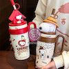 تراولماگ پینترستی تامبلر مدل اسنوپی ظرفیت 800 میلی لیتر بدنه ضد طعم و ضد بو کد Drink Water Bottle Cherry Snoopy Kids Thermal Stainless Steel Bottle