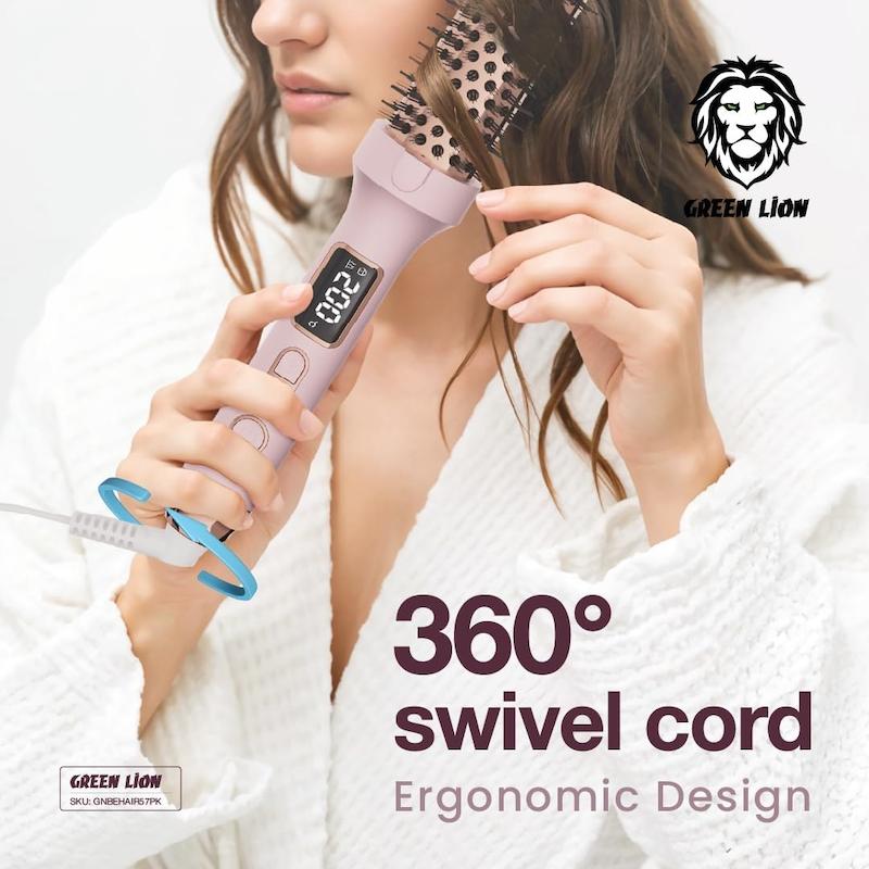 برس مو حرارتی گرین لاین، برس مو برقی گرین لاین نسخه اورجینال Green Lion Portable Electronic Hair Brush 3 in 1 OriGinal Version Poonel Store Online ShoppinG Platform