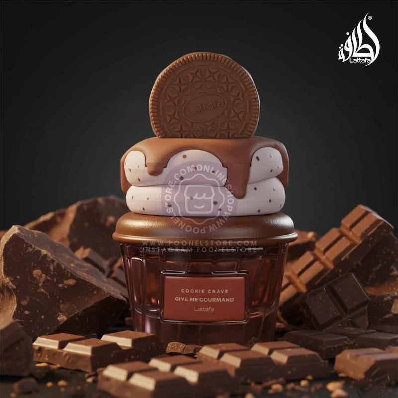 +ویدیو عطر پینترستی لطافه نسخه اورجینال مدل بستنی شکلاتی کوکی کاکائو Lattafa Cookie Crave Eau de Parfum Give Me Gourmand Collection 75ml Spray Sweet Vanilla Cookie Scent Cocoa Butter and Sugar Notes