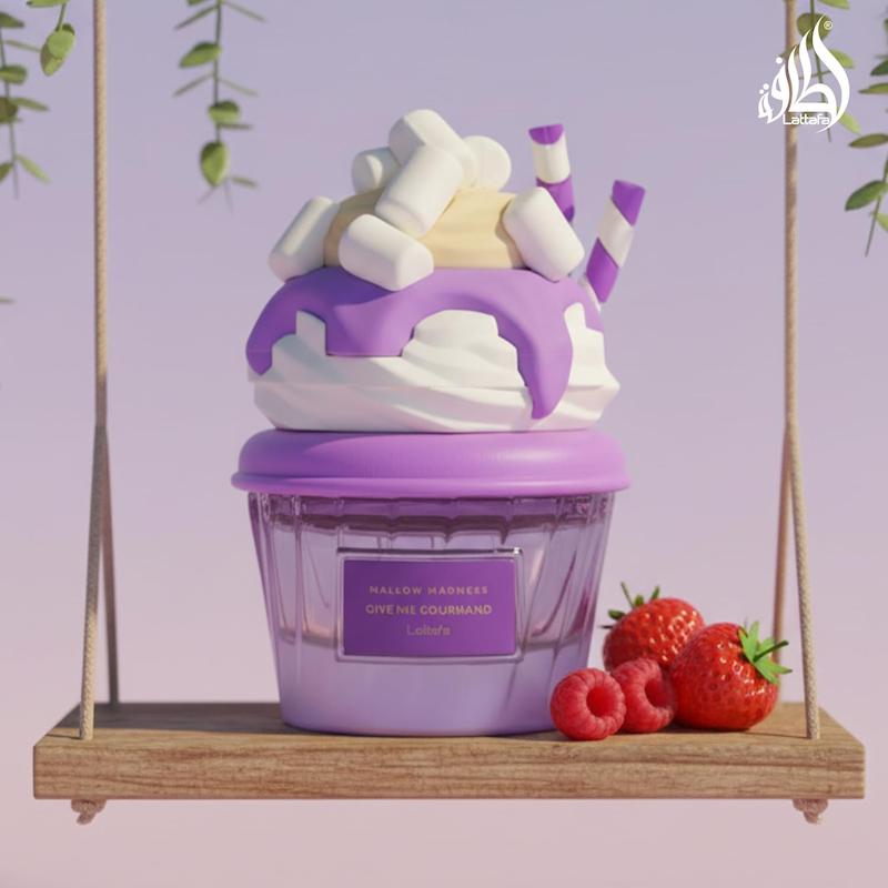 +ویدیو عطر پینترستی لطافه نسخه اورجینال مدل مالو مدنس گیو می گورماند Lattafa Mallow Madness Eau de Parfum Give Me Gourmand Collection Sweet Gourmand FraGrance Marshmallow & Vanilla Spray Form 75ml LonG lastinG