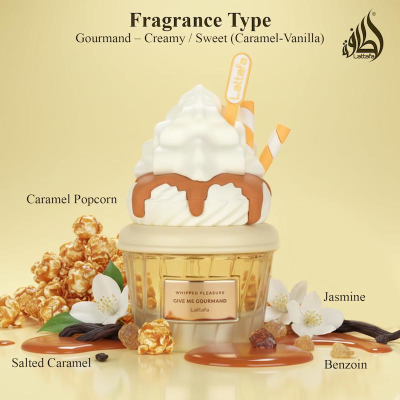 +ویدیو عطر پینترستی لطافه نسخه اورجینال مدل کاپ کیک کارامل وانیل Lattafa Whipped Pleasure Eau de Parfum Give Me Gourmand Collection Spray Form 75ml Whipped Cream Caramel & Vanilla Scent LonG lastinG