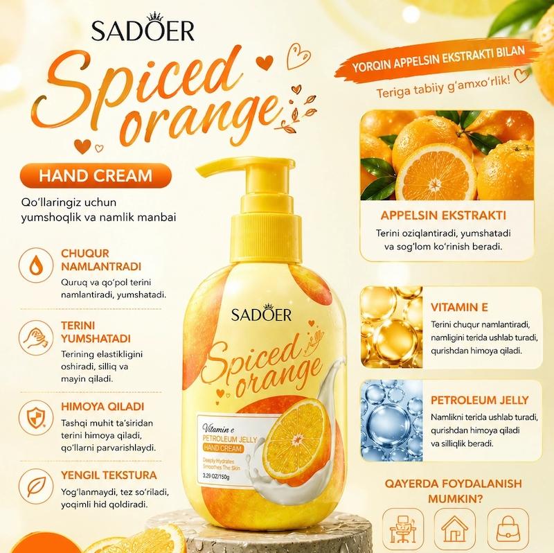 کرم تخصصی دست سادور نسخه اصل، کرم دست معطر سادور مدل پمپی نسخه اصل Sadoer Avocado Peach OranGe FraGrance NourishinG Anti DryinG WhiteninG Petroleum Jelly Hand Cream