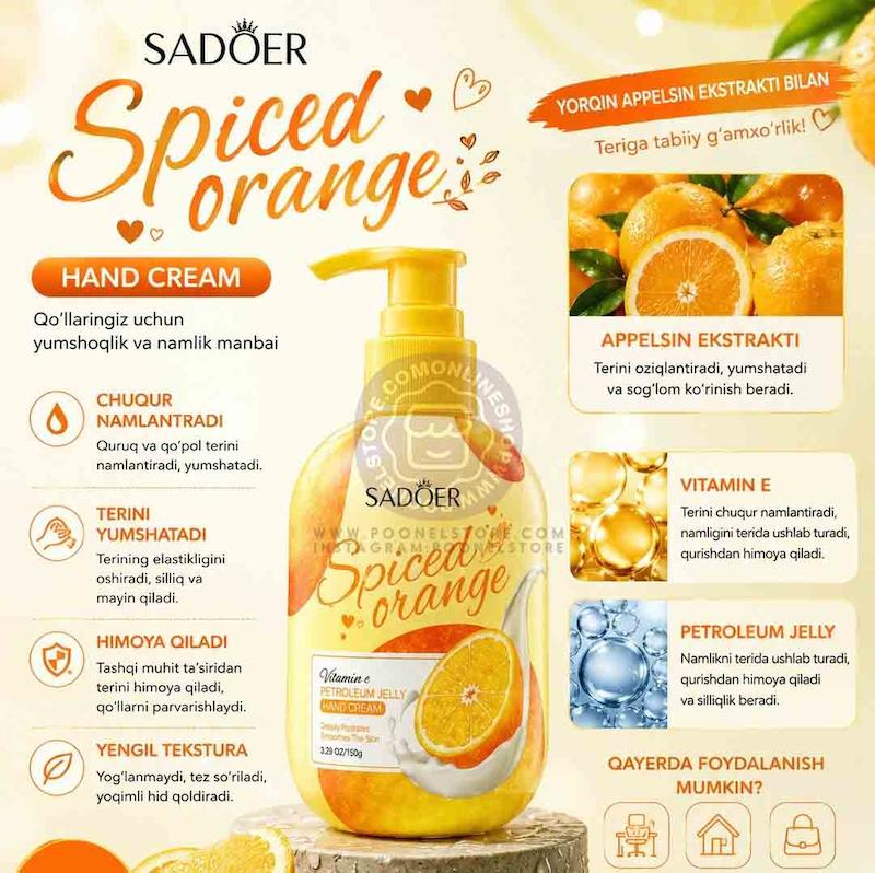 کرم تخصصی دست سادور نسخه اصل، کرم دست معطر سادور مدل پمپی نسخه اصل Sadoer Avocado Peach OranGe FraGrance NourishinG Anti DryinG WhiteninG Petroleum Jelly Hand Cream