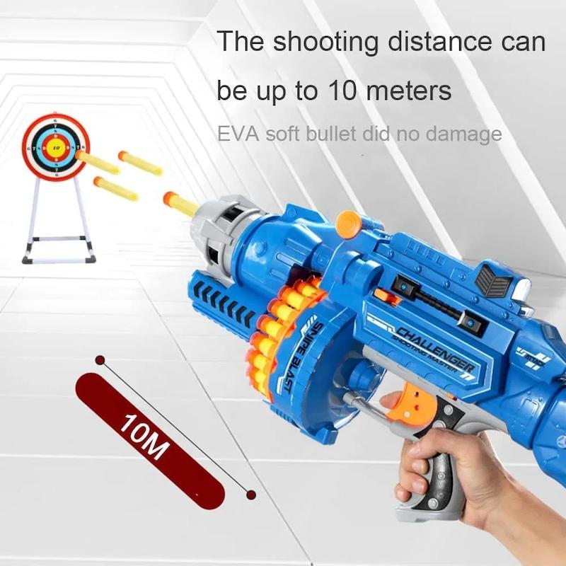 تفنگ الکتریکی اسباب بازی ربنو گلوله فومی REBENUO Electric Soft Bullet Toy Gun 40 Foam Bullets Included Target Shooting Game Gun Toy for Kids & Adults www.poonelstore.com