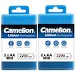 باتری پرتابل قلمی قابل شارژ کملیون نسخه اصل بسته دو عددی Camelion Lithium ReacharGeable 2200 mWh AA 1.5V OriGinal Version Pack Of 2 Poonel Store Online ShoppinG Platform