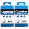 باتری پرتابل قلمی قابل شارژ کملیون نسخه اصل بسته دو عددی Camelion Lithium ReacharGeable 2200 mWh AA 1.5V OriGinal Version Pack Of 2 Poonel Store Online ShoppinG Platform