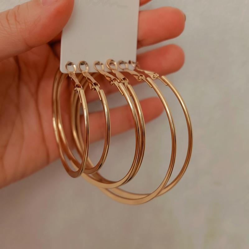 پک ۳جفت گوشواره حلقه ای