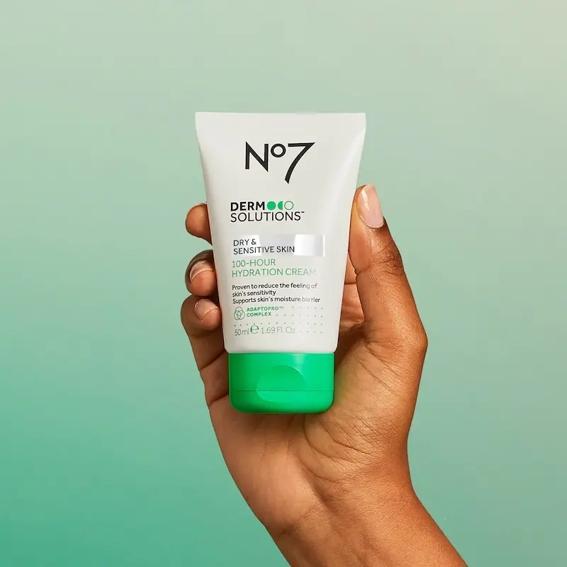 کرم مرطوب‌کننده No7 Derm Solutions آبرسانی عمیق ۱۰۰ ساعته برای پوست‌های خشک و حساس