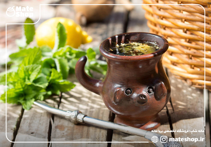 گورد سفالی سنتی پر از ماته با طعم نعناع