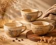 فنجان قهوه و چای طرح گربه با طراحی فانتزی مناسب نوشیدنی های گرم