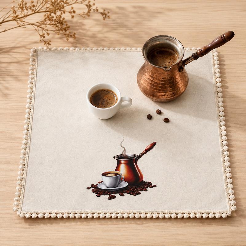 دستمال دکوراتیو زیر فنجان