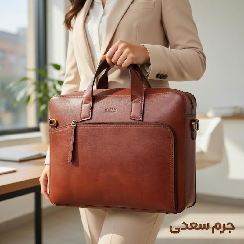 کیف دیپلمات چرم طبیعی دست‌دوز کد748