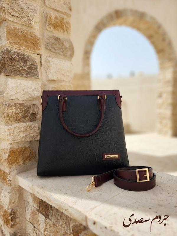 کیف دستی زنانه چرم طبیعی دست دوز چرم سعدی کد 641
