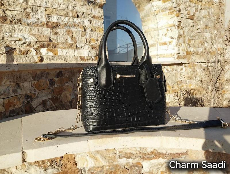 کیف زنانه چرم طبیعی دست‌دوز کد 636