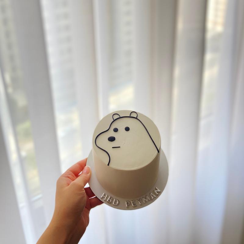 مینی کیک خرس مینیمال