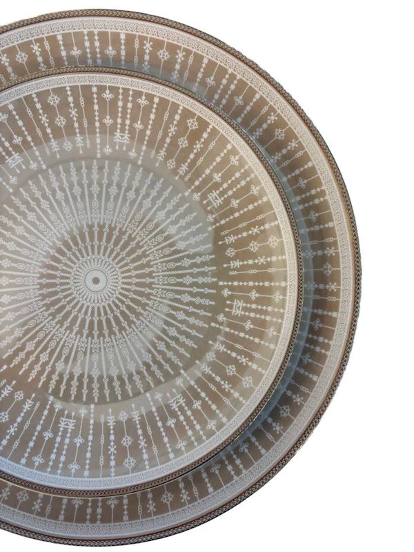 سرویس چینی لورین طرح انحصاری نیلای کرم طلایی