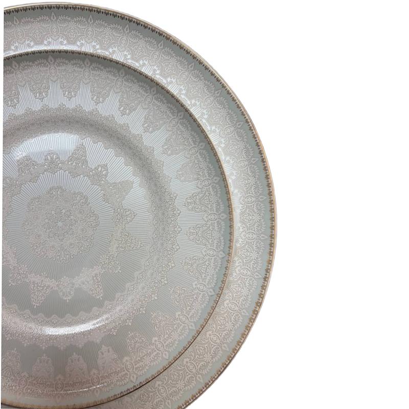 سرویس چینی 128 پارچه لورین طرح  نارگل طلایی