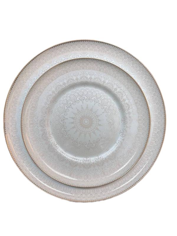 سرویس چینی 128 پارچه لورین طرح  وینا طلایی