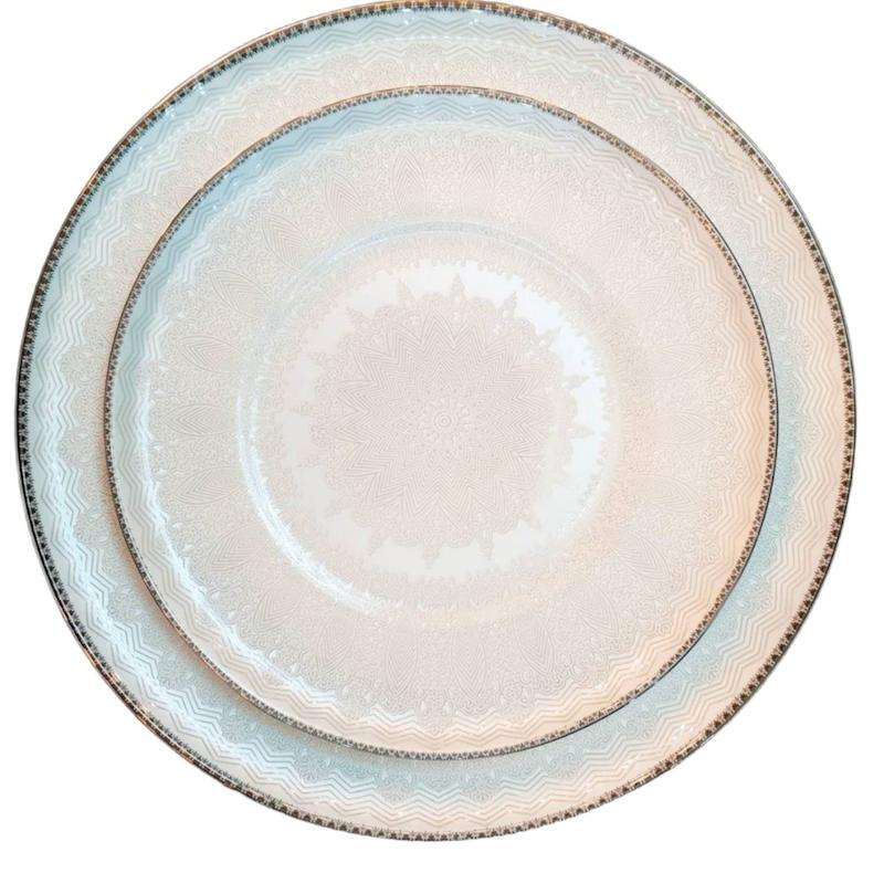 سرویس چینی 128 پارچه آرنیا صدفی پلاتین