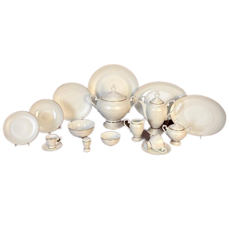 سرویس چینی لورین 128 پارچه آفرین طلایی